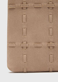 Suede Whipstitch Phone Bag