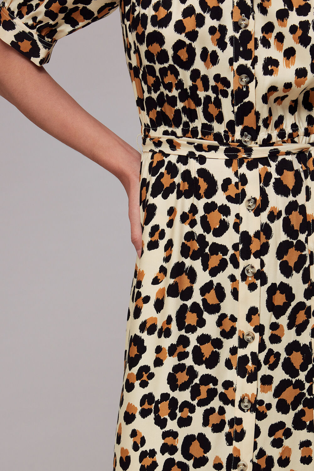 Painted Leopard Shirt Dress