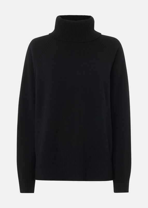 Black Cashmere Turtleneck Sweater