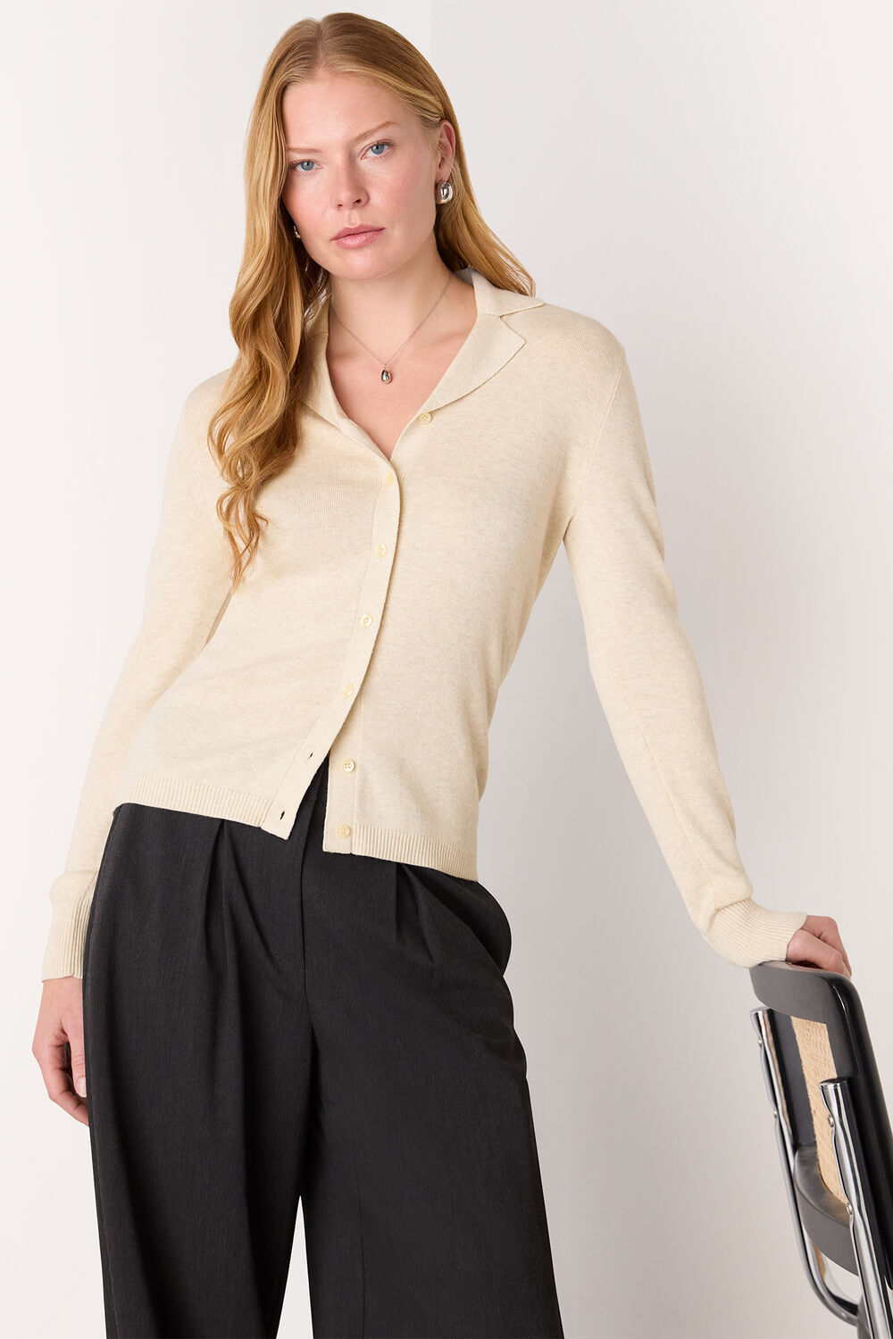 Oatmeal Phoebe Knit Shirt