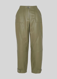 Leather Cargo Trouser Khaki