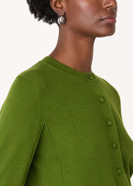 Fine Gauge Crew Neck Cardigan