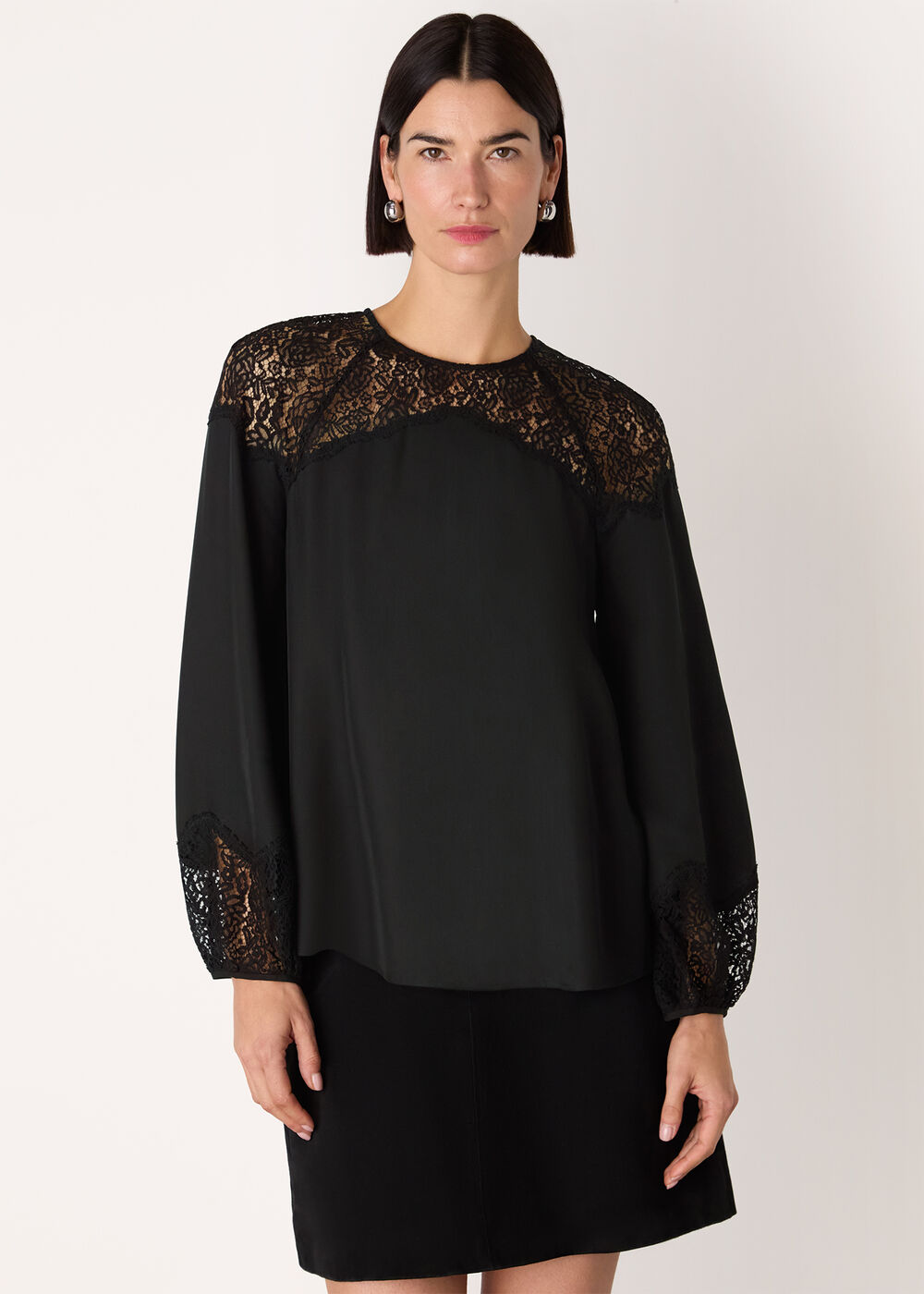 Lace Detail Satin Blouse
