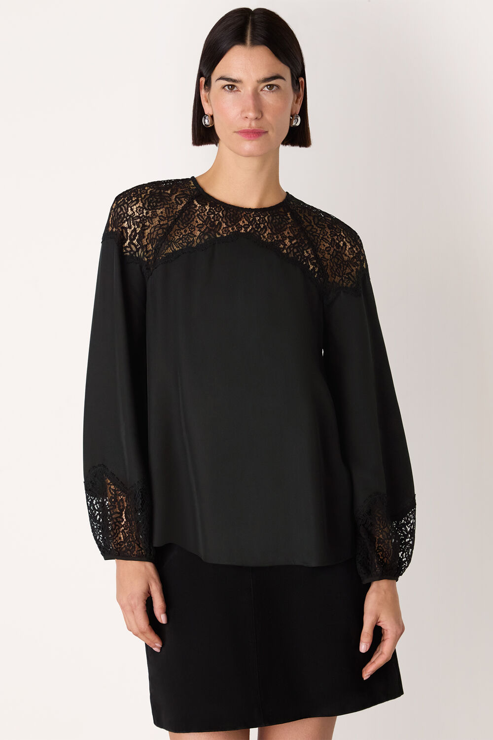 Lace Detail Satin Blouse