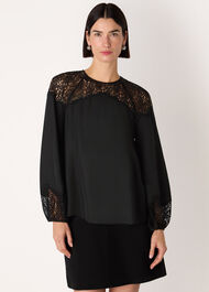 Lace Detail Satin Blouse