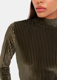 Velvet Stripe High Neck Top
