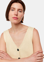 Button Front V Neck Tank