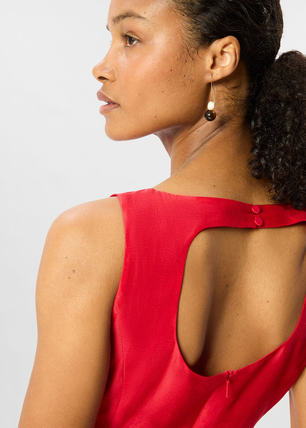 Open Back Silk Blend Dress