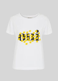Oui Floral Logo Tshirt White
