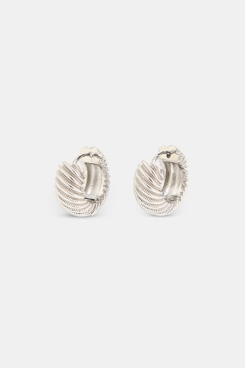 Silver Mini Textured Hoop Earring