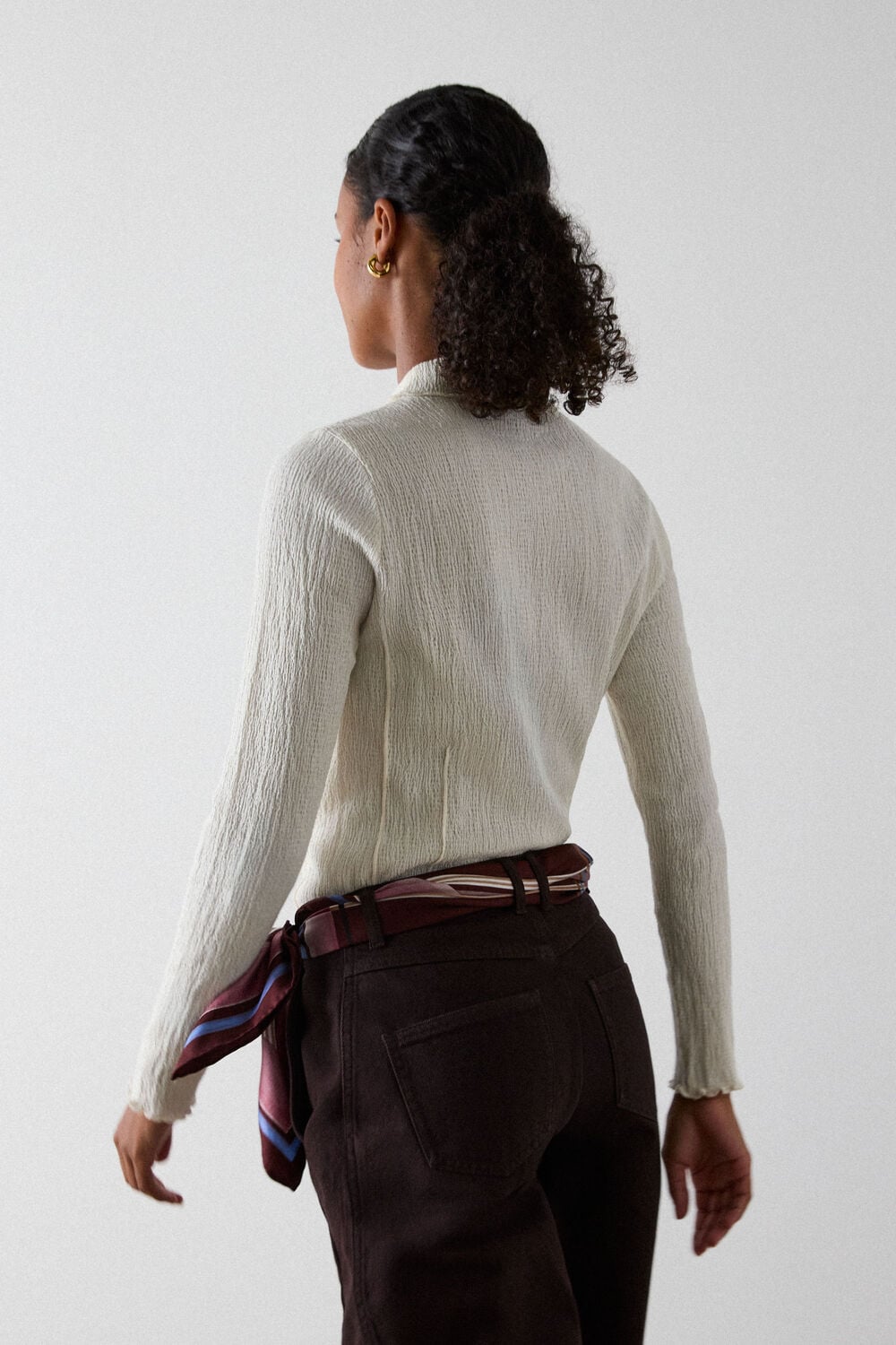 Textured Long Sleeve Top