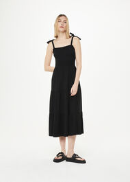 Smocked Tiered Jersey Dress
