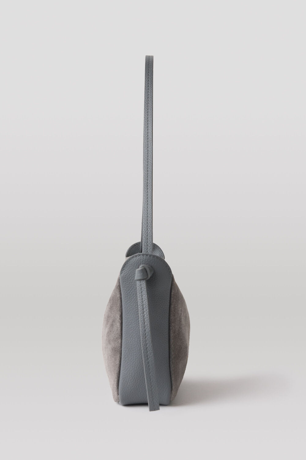 Grey Small Suede Knot Shoulder Bag