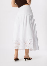 Broderie Cotton Midi Skirt