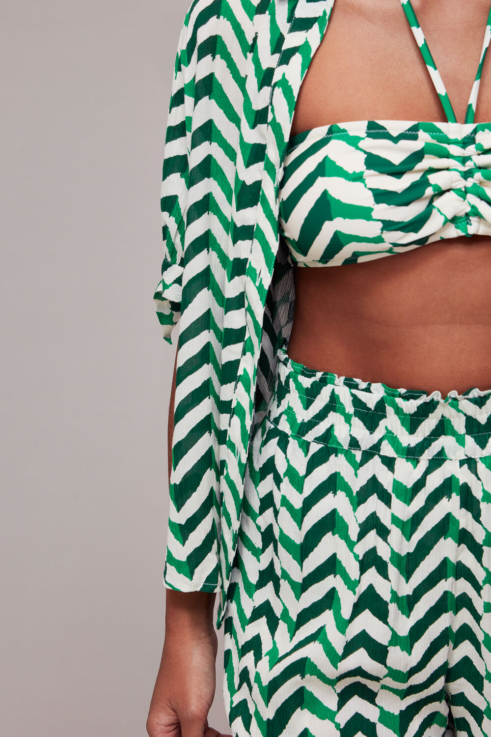 Chevron Tie Sleeve Beach Shirt