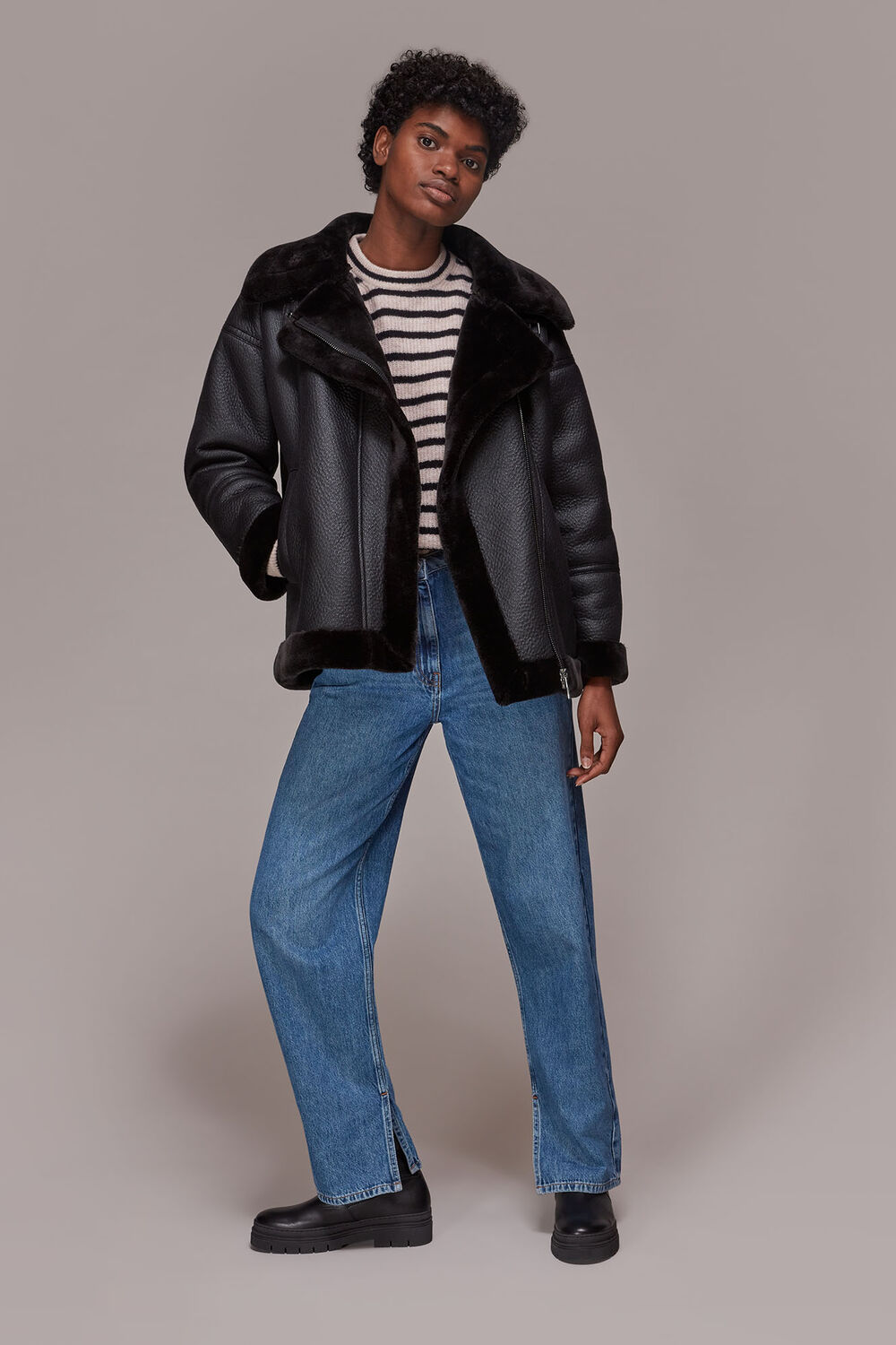 Lauren Faux Fur Biker