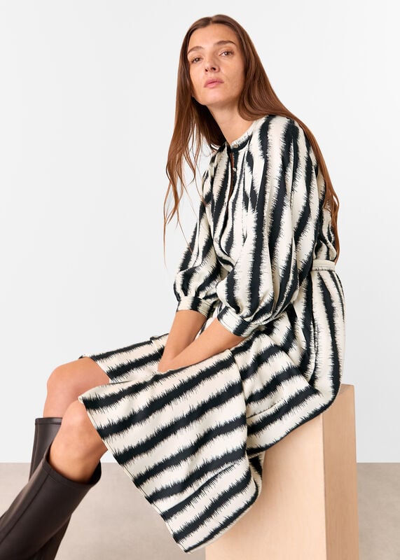 Ivory Hazy Stripe Mabel Dress