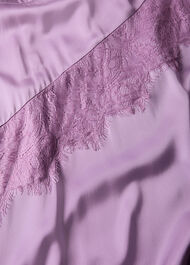 Lace Insert Asymmetric Dress