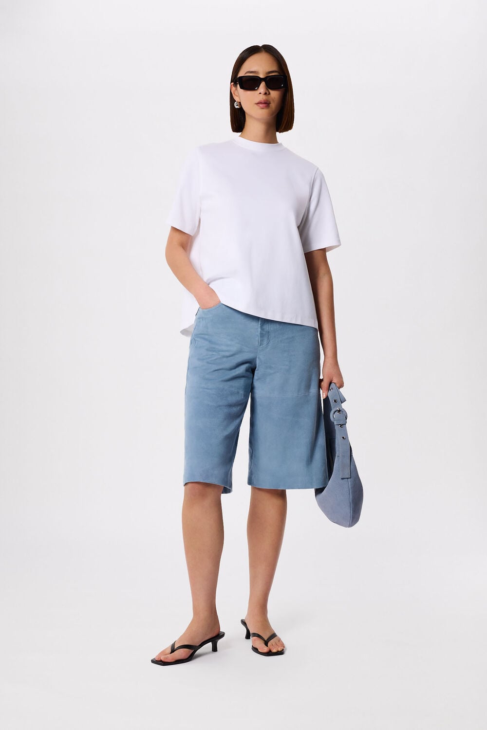 White Cotton Buckle Tee