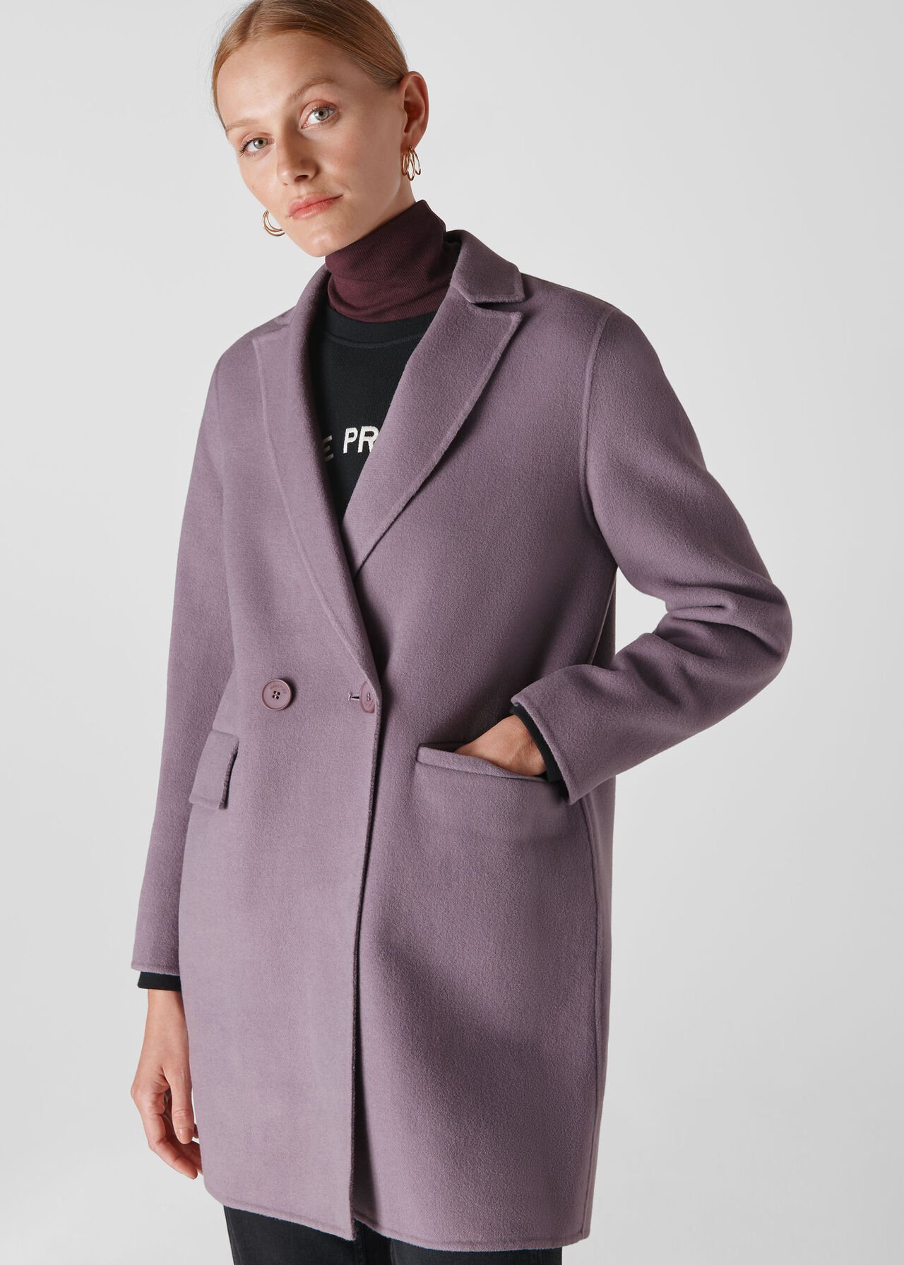 Double Faced Wool Coat Lilac