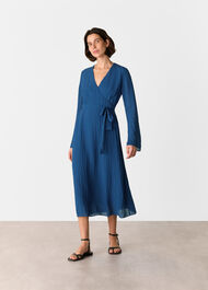 Alex Textured Wrap Midi Dress