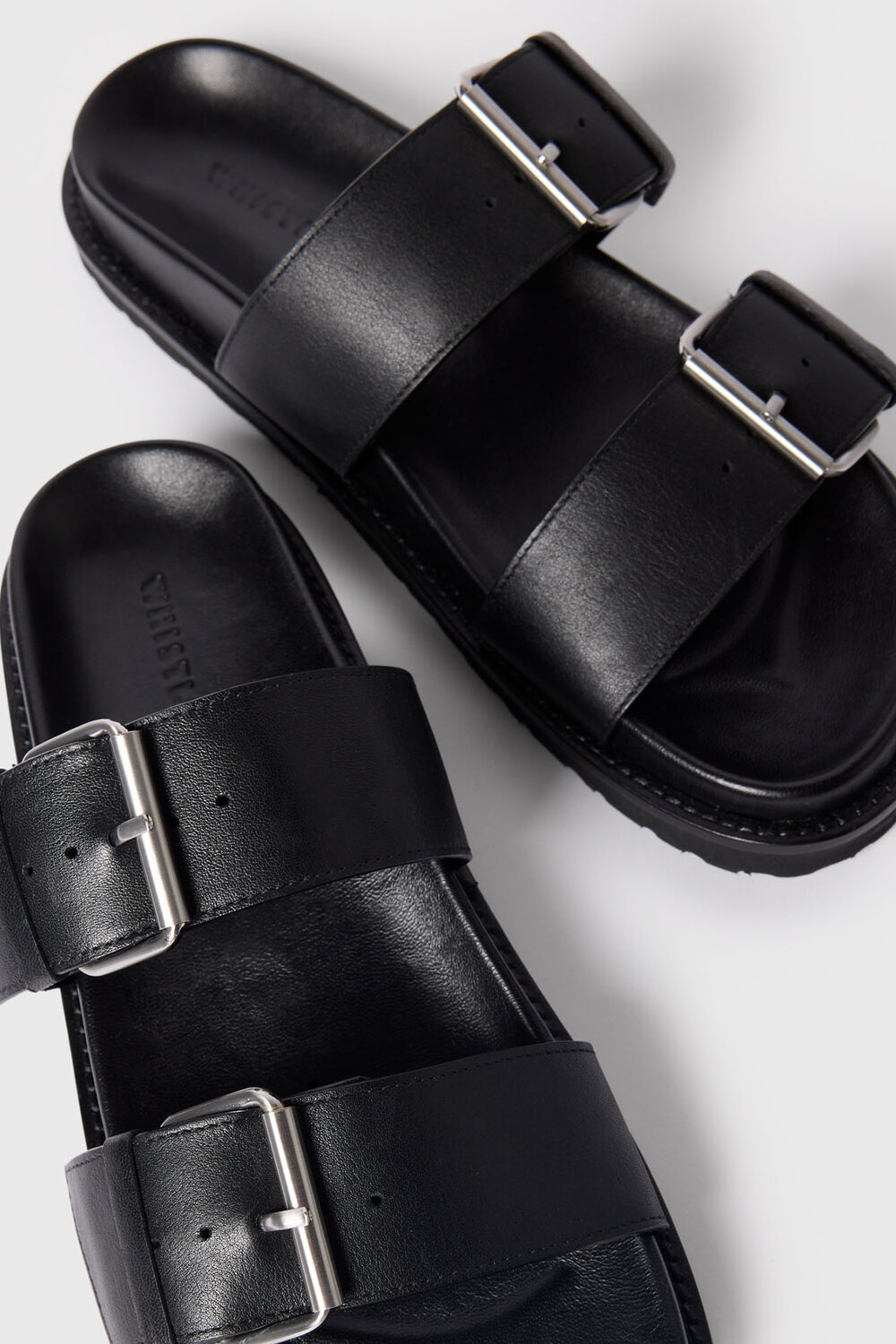 Black Double Buckle Slide