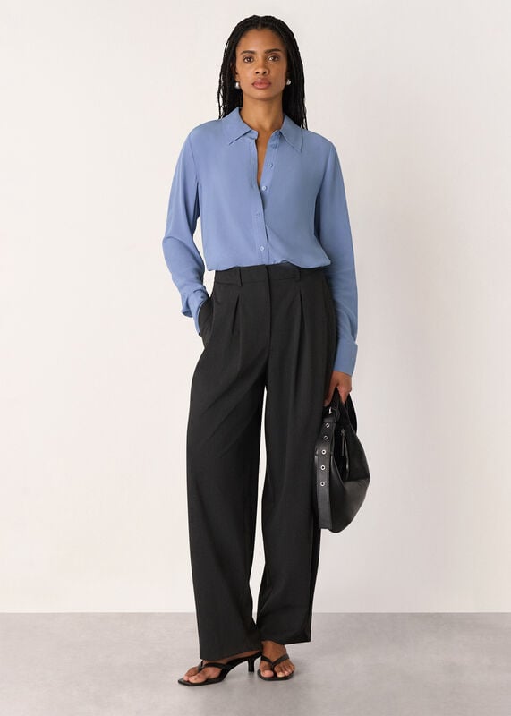 Blue Tie Detail Classic Shirt