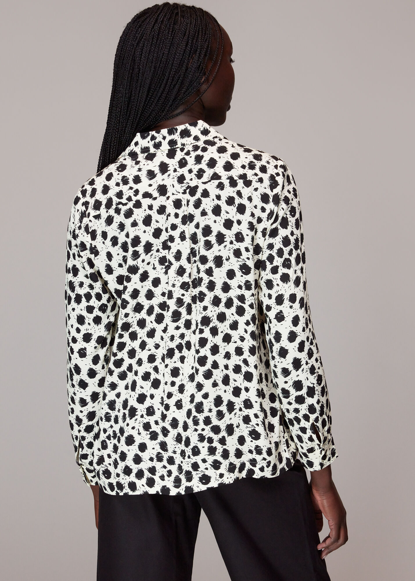 Black/White Brushed Dalmatian Shirt | WHISTLES | Whistles