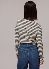 Stripe Polo Neck Knit