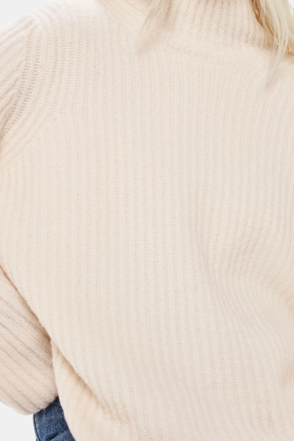Petite Wool Mix Rib Funnel Neck