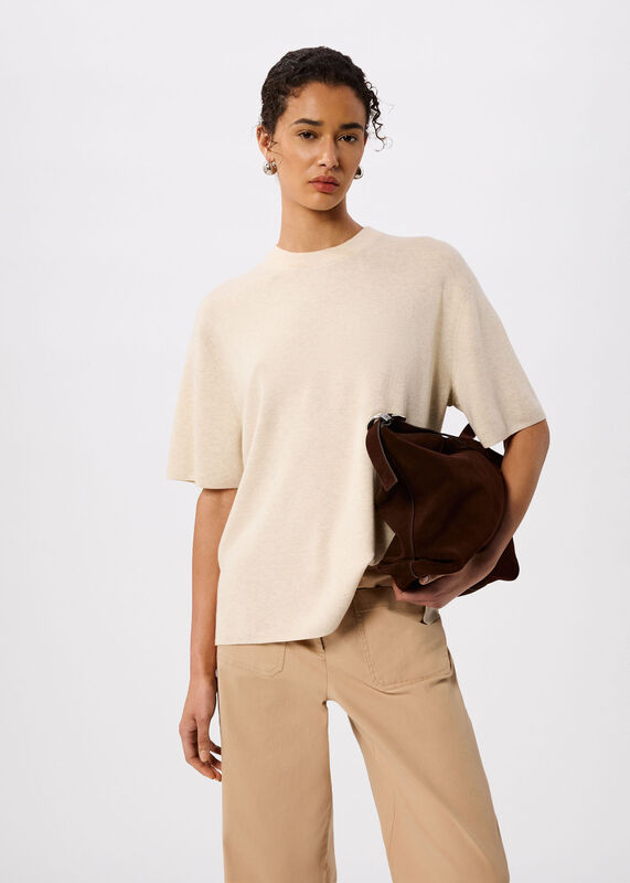 Oatmeal Fine Knit T-Shirt