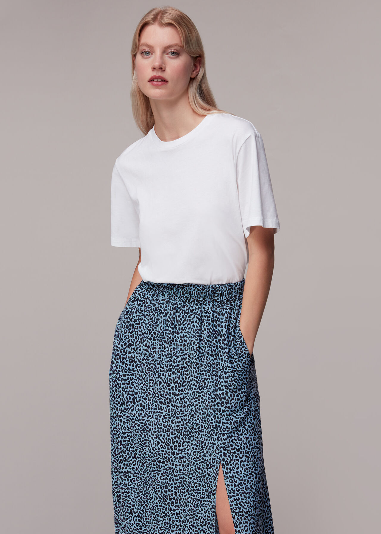 Contrast Leopard Skirt