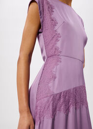 Lace Insert Asymmetric Dress