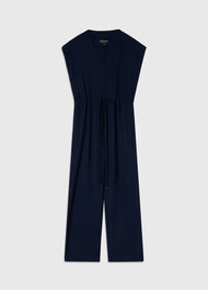 Petite Sleeveless Drawstring Jumpsuit