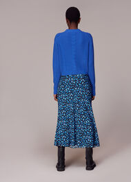 Blurred Floral Bias Skirt