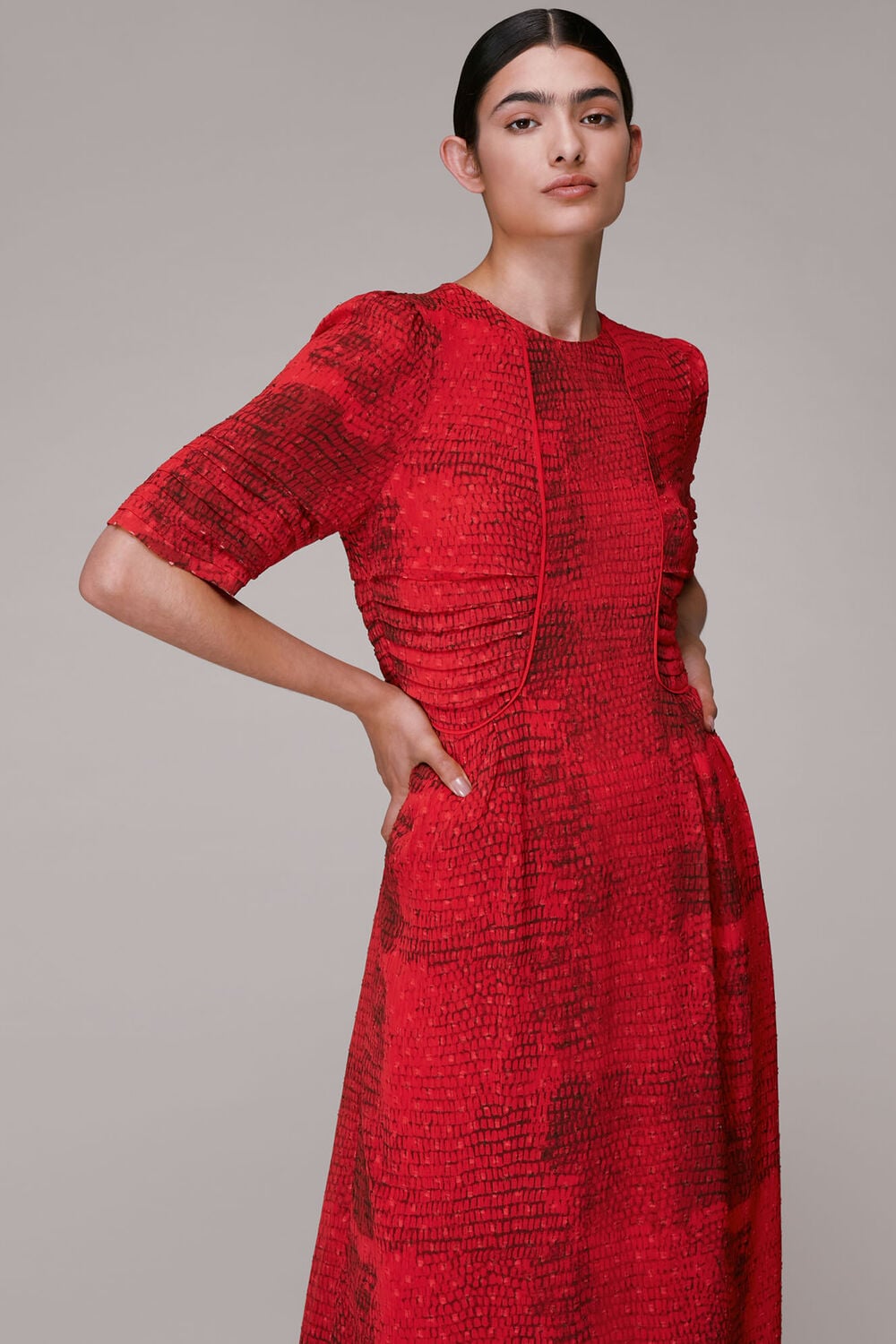 SNAKE ANIMAL DOBBY DRESS