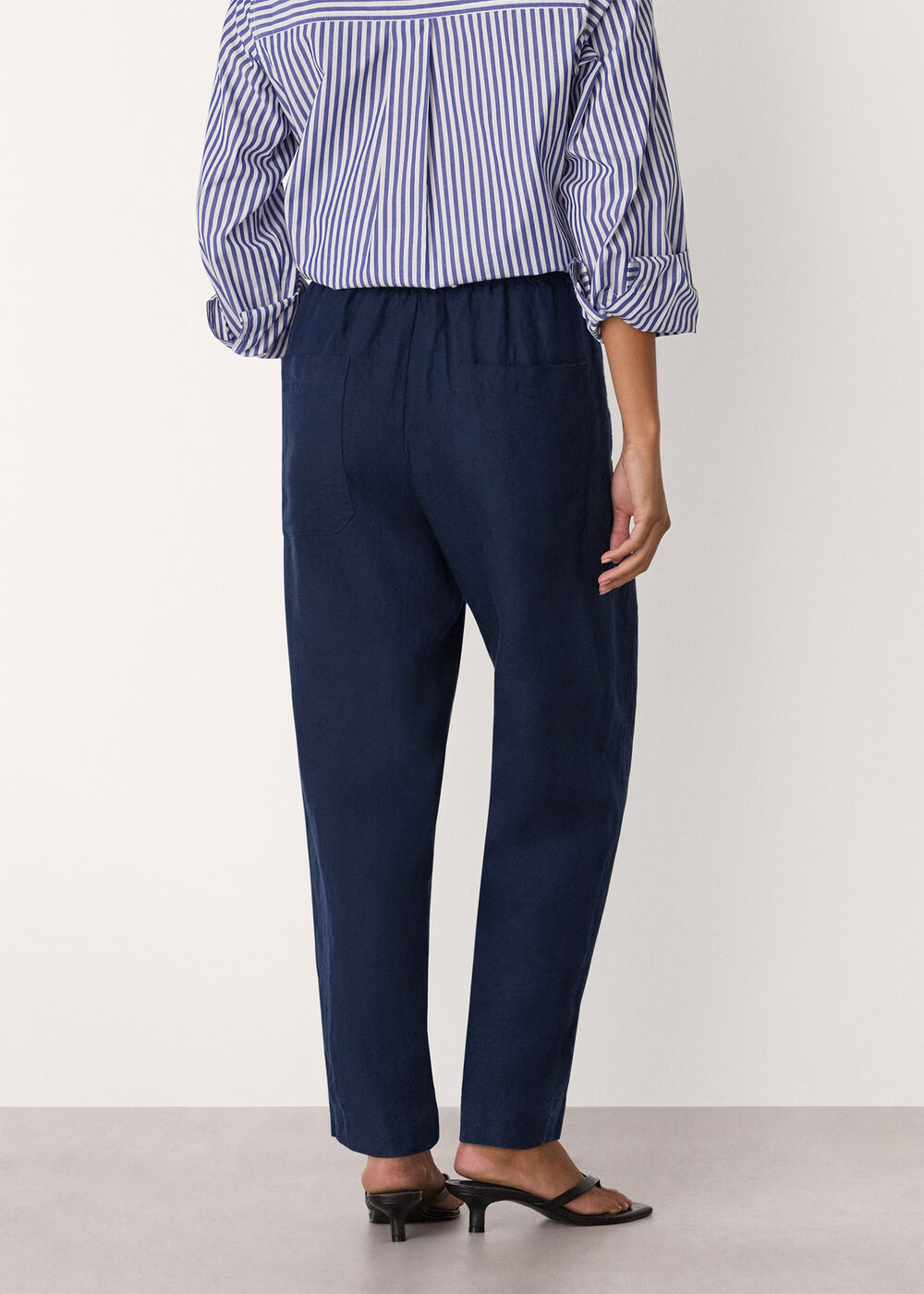 Petite Linen Barrel Trouser
