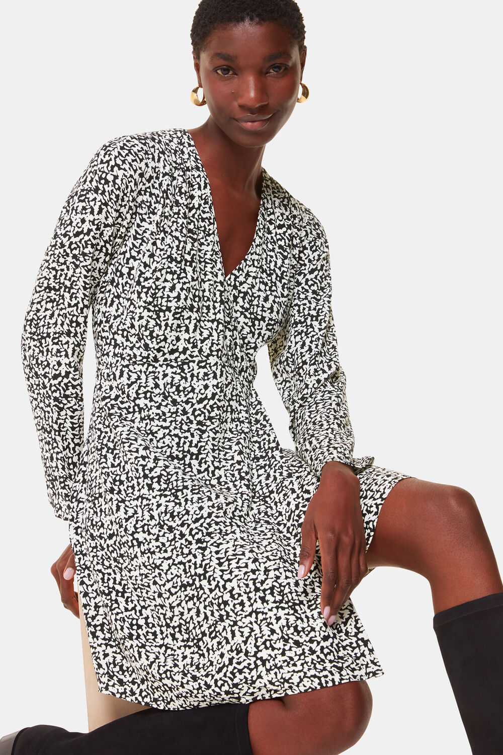 Scribble Print Flippy Dress