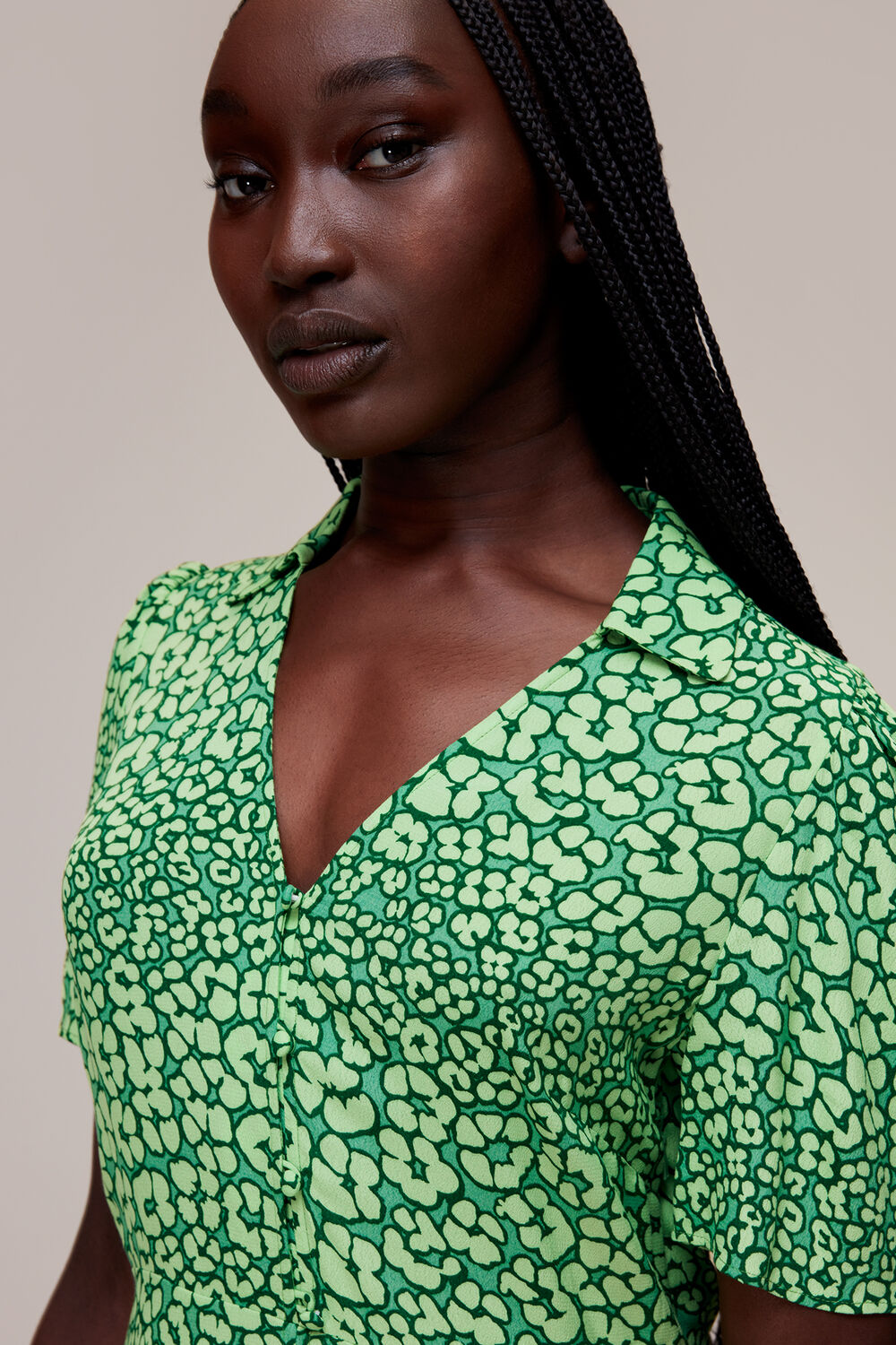 Leopard Petals Midi Dress