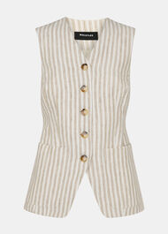 Petite Linen Stripe Waistcoat