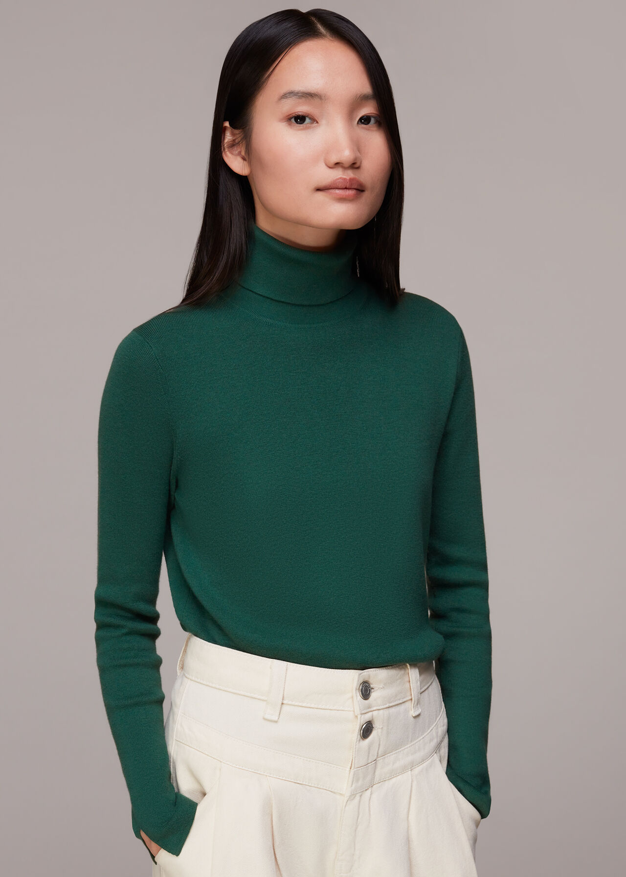 Green Maja Knitted Polo | WHISTLES