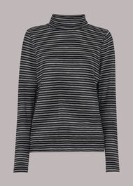 Contrasting Stripe Roll Neck