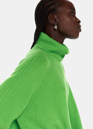 Textured Rib Detail Roll Neck