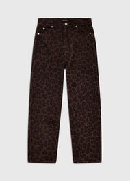 Leopard Print Barrel Jean