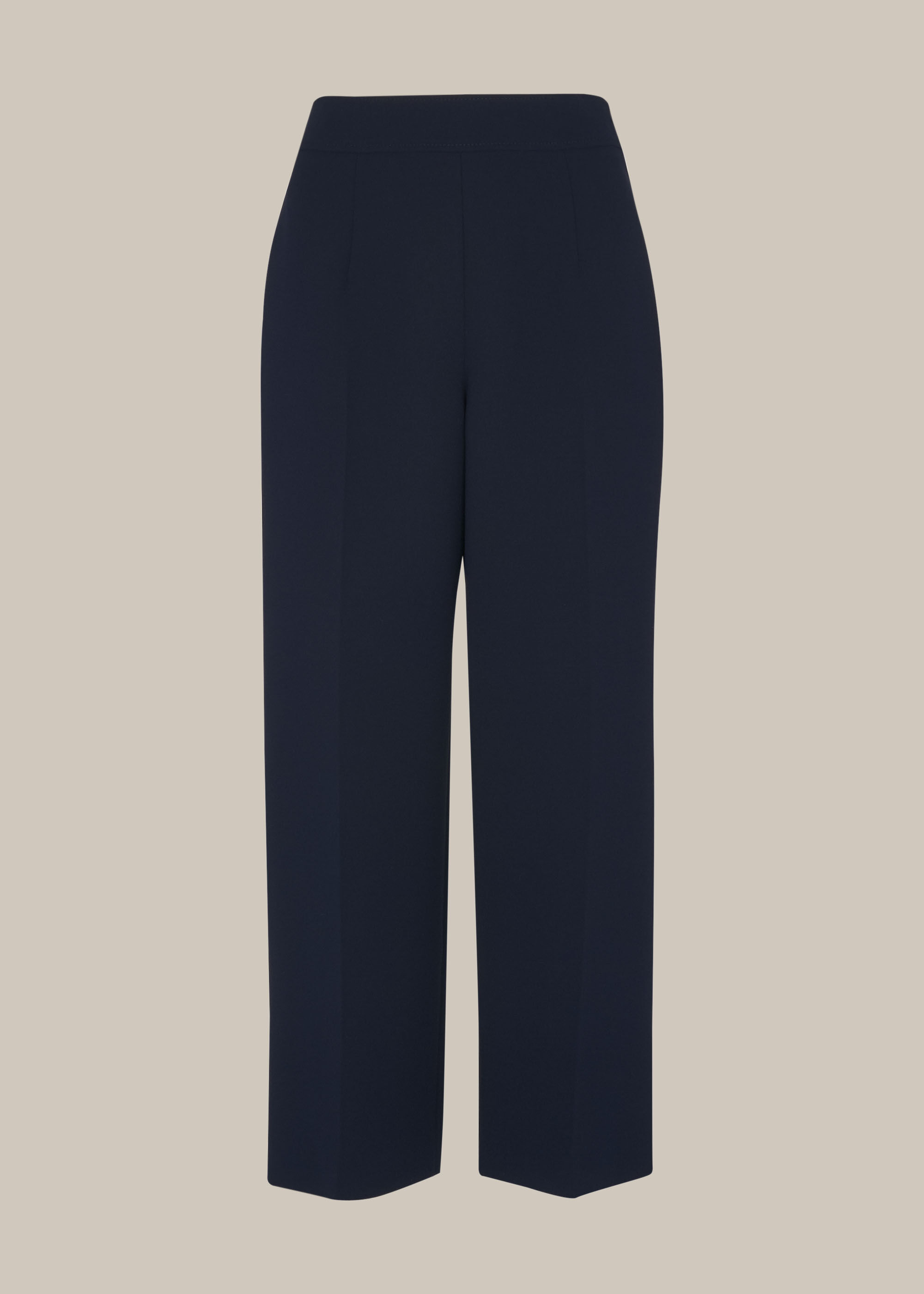 Cilento Woman Cropped Trousers with Tulip Hem Navy  Cilento Designer Wear