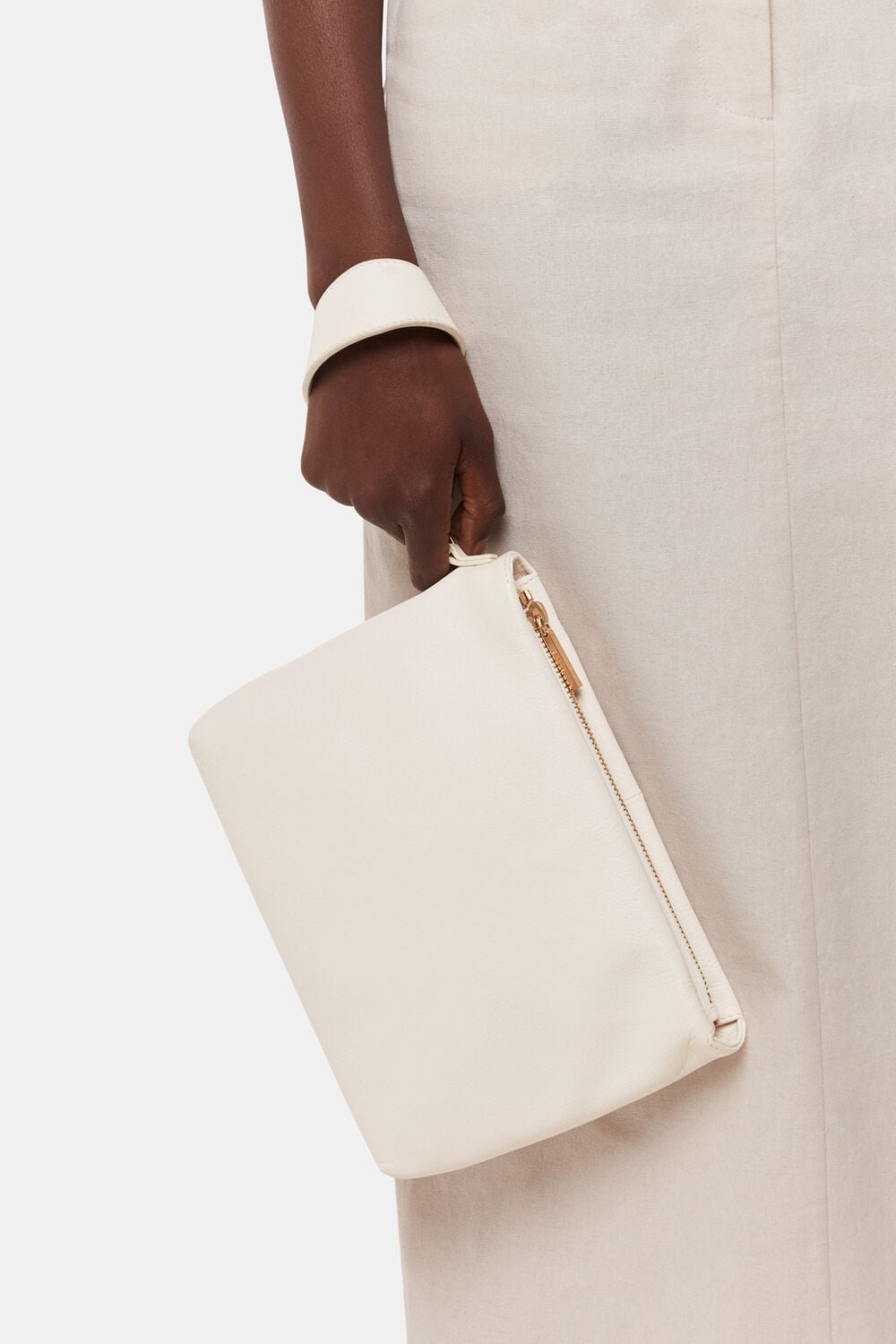 Ivory Avah Zip Top Clutch