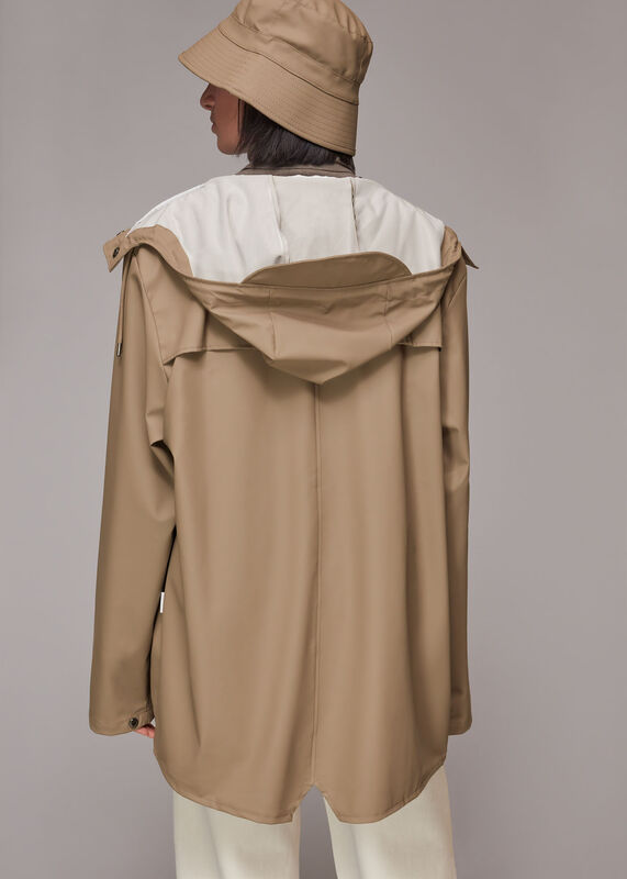 Taupe Rains Hooded Jacket