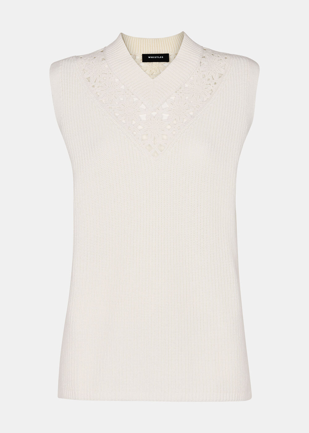 Floral Crochet V Neck Tank