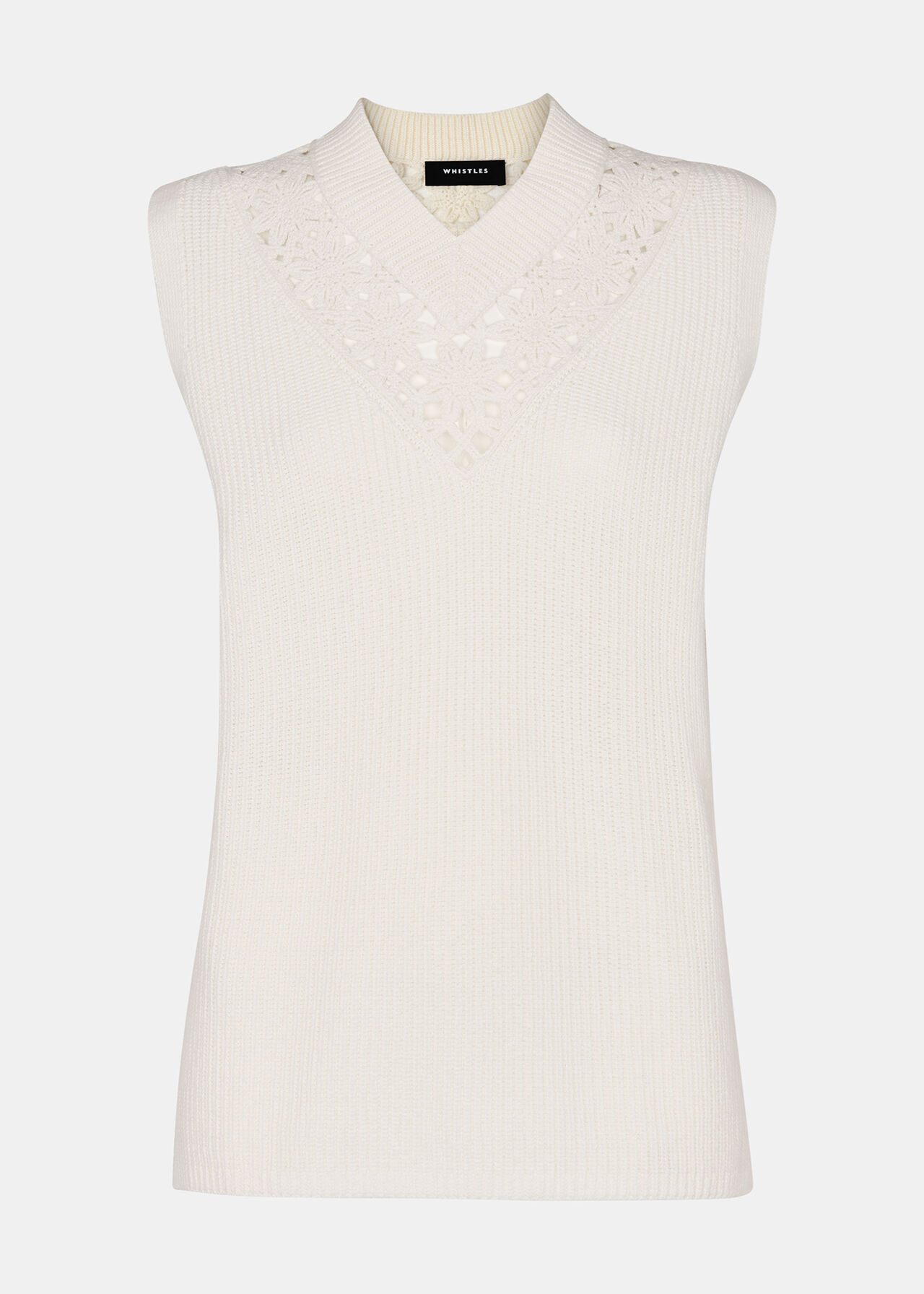 Floral Crochet V Neck Tank