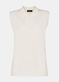 Floral Crochet V Neck Tank